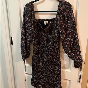Floral Black Dress